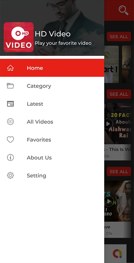 Android HD Video App (YouTube, Server Videos) — screenshot 8
