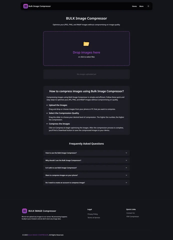BULK Image Compressor Website Script — screenshot 1