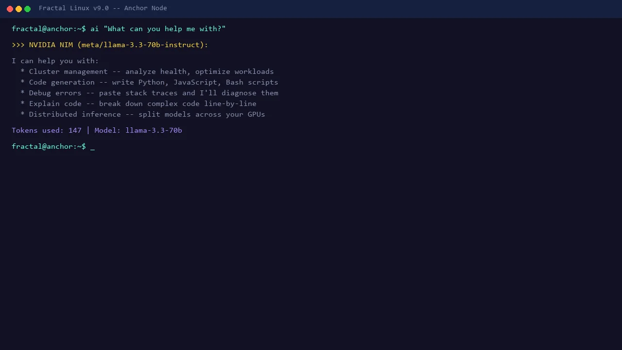 Fractal Linux AI-Powered Distributed Operating System — screenshot 3