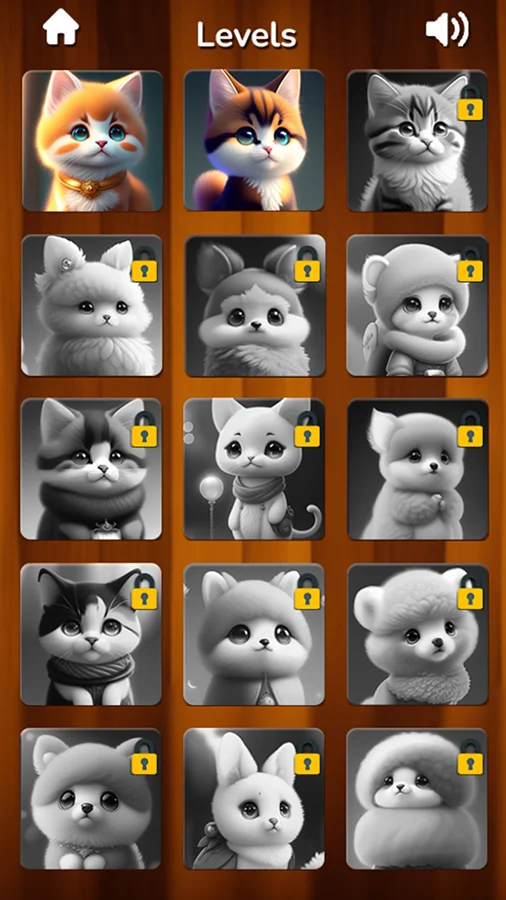 Cute Cat Jigsaw Puzzle[ Construct 3, HTML 5 ] — screenshot 2