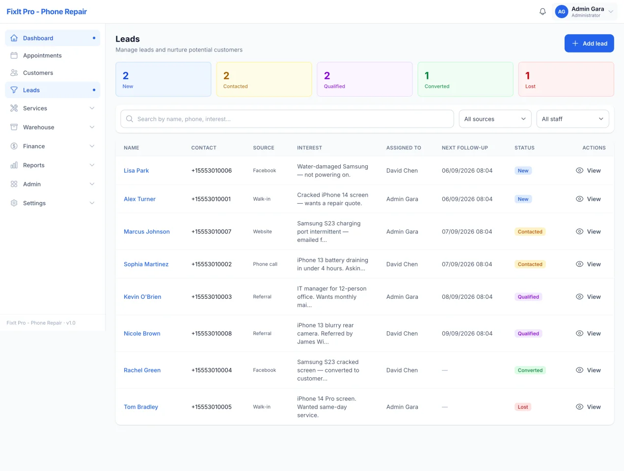 RepairFlow Repair & Service Shop Management System | Laravel Livewire & PWA — screenshot 4