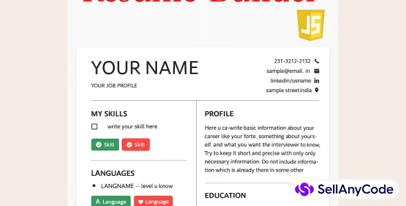 ResumeBuilder - Easy Online Resume Maker Script