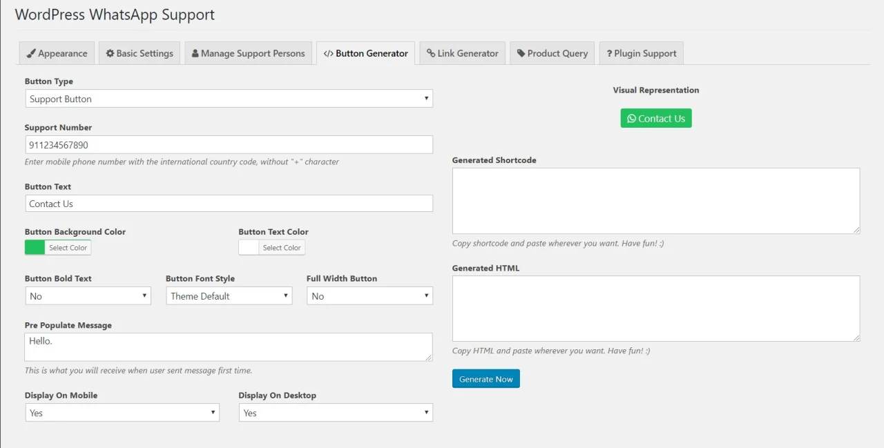 WordPress WhatsApp Support — screenshot 3