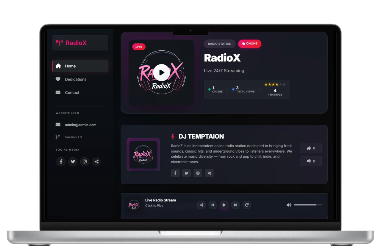 RadioX - Radio Streaming App — screenshot 1