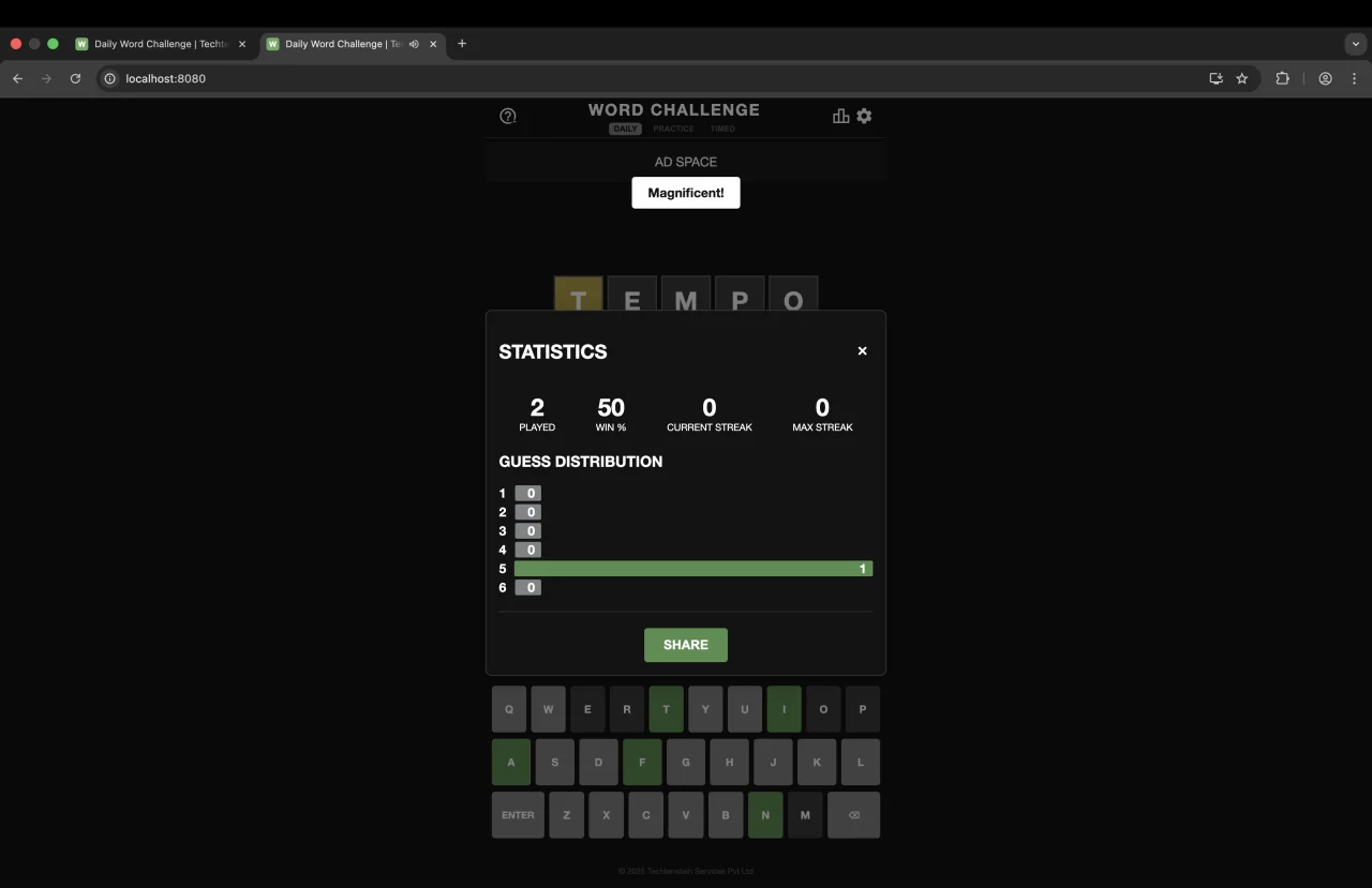 Word QUEST ADVENTURES: Daily Word Challenge - HTML5 Word Guessing Game — screenshot 3