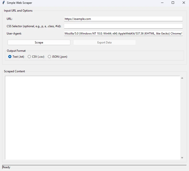 Web Scraper — screenshot 1