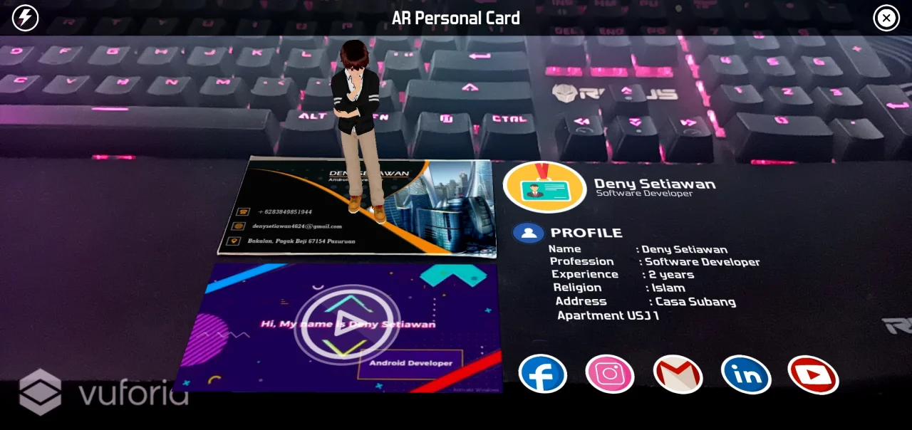AR Personal Card Lite Version — screenshot 2