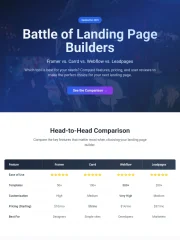 VersusLand: Framer vs. Carrd vs. Webflow vs. Leadpages Landing Page Template