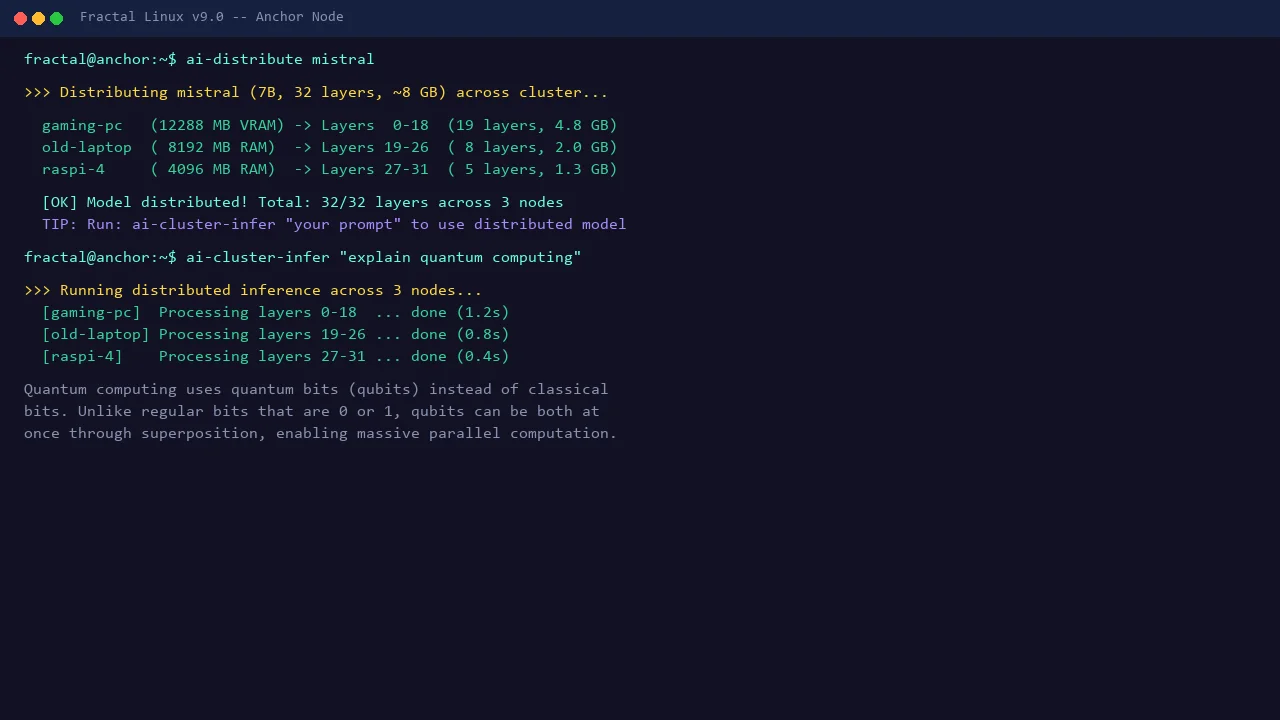 Fractal Linux AI-Powered Distributed Operating System — screenshot 4
