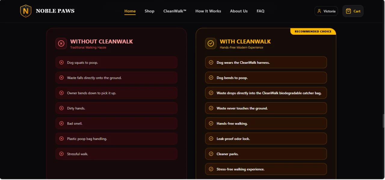 NOBLE PAWS CleanWalk Luxury Pet Care Platform — screenshot 5