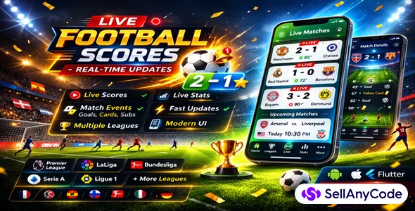 Live Football Scores & Match Tracker Flutter App
