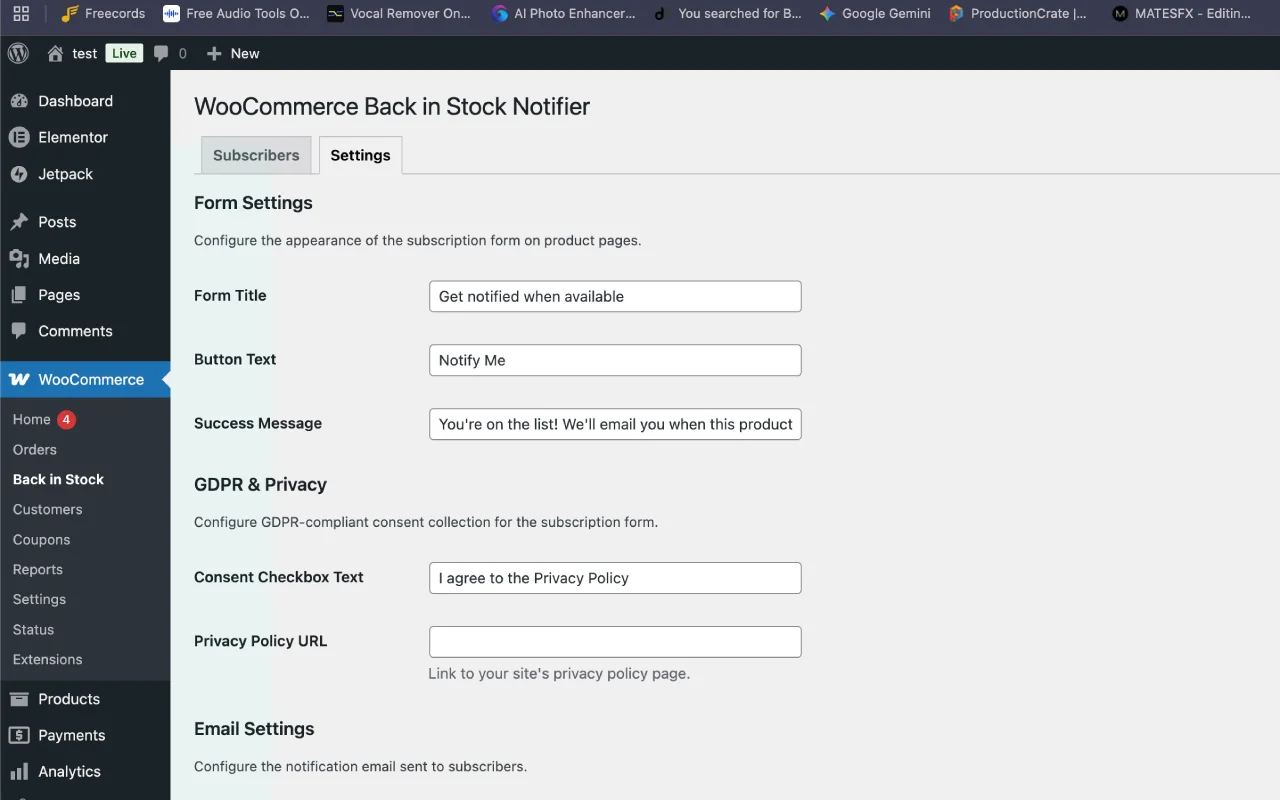 StockAlert Pro - WooCommerce Back in Stock Notifier — screenshot 4