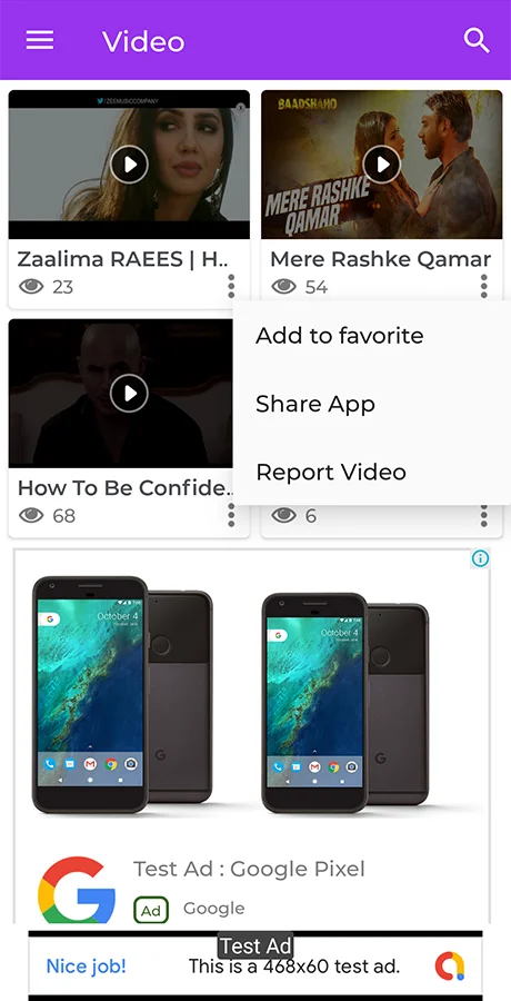 Android All in One Videos App (DailyMotion, Vimeo, YouTube, Server Videos, AdMob with GDPR) — screenshot 3