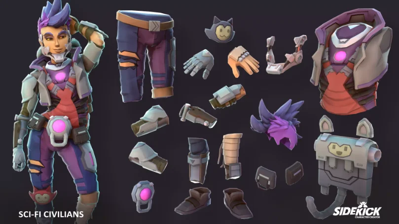 Sci-Fi Civilians Sidekick Modular Characters by Synty — screenshot 5