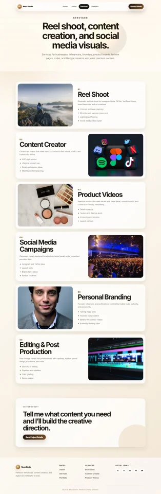 Nexa Studio Digital Creator Portfolio Template — screenshot 2