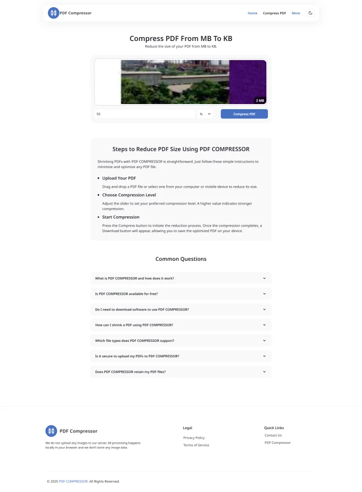 PDF Compressor Tool Website — screenshot 3
