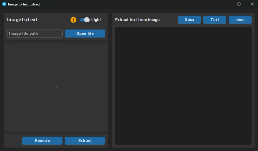 PyOCR Drop - Desktop Image to Text Converter with File Export — screenshot 1
