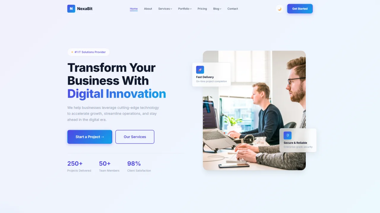 NexaBit IT Agency & Digital Solutions Template — screenshot 1