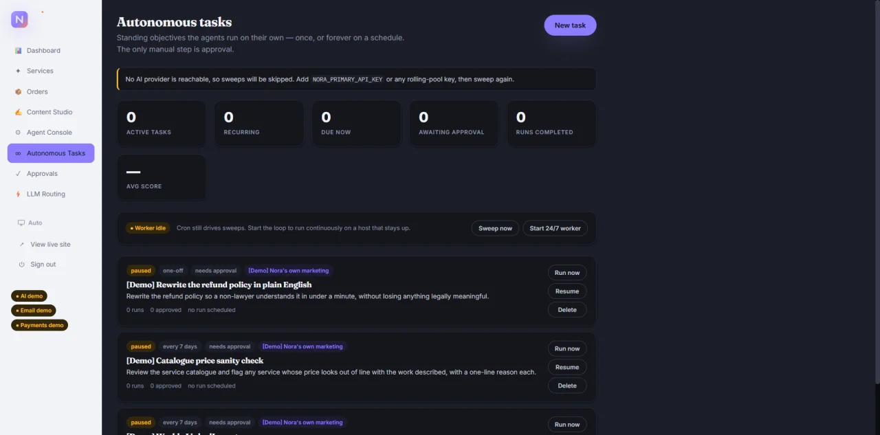 Nora: AI Creative Marketplace SaaS + Domain — screenshot 5