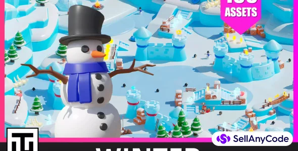 Location 3 Winter - Low Poly 3D Models Pack