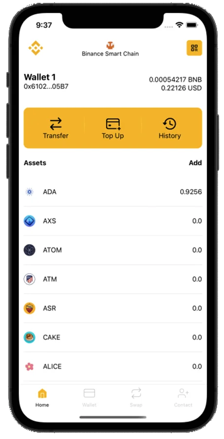 React Native - DeFi Crypto Wallet BNB, BEP20 — screenshot 1