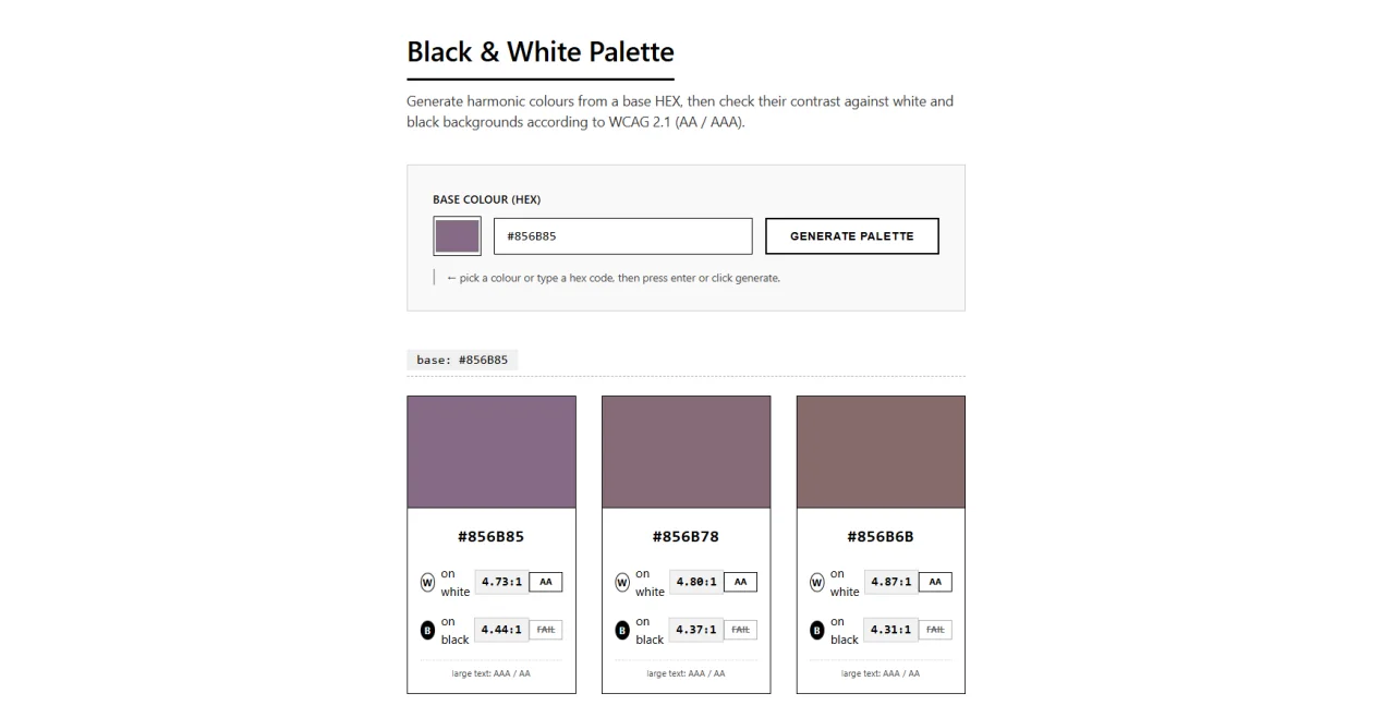 Accessible Color Palette Generator - WCAG Contrast Checker — screenshot 1
