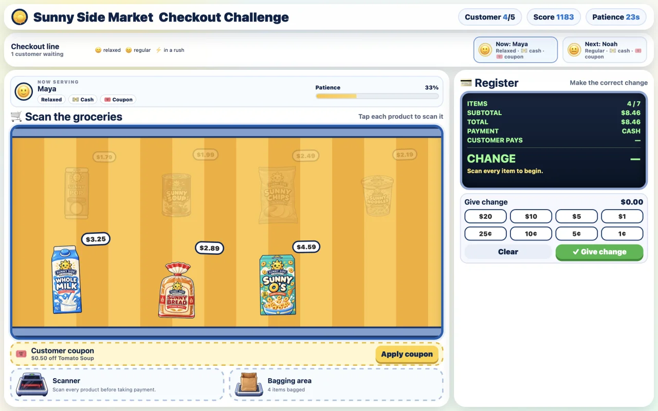 Sunny Side Market - Checkout Challenge — screenshot 1