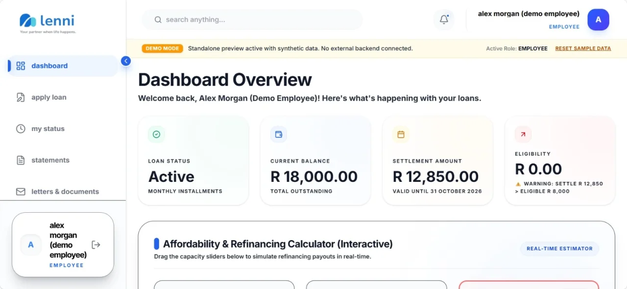 LENNI Payroll Deduction Loan Management System (LMS) — screenshot 2