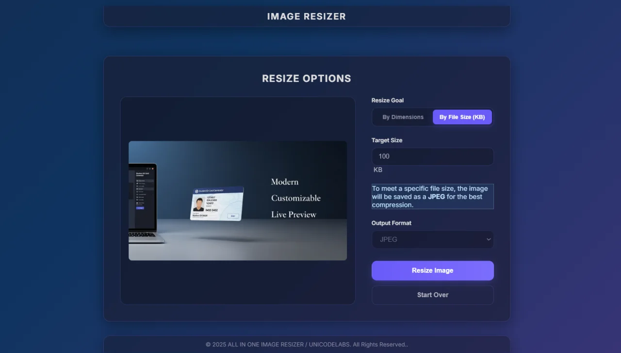 All in One Image Resizer — screenshot 3