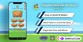 Flying Bird Game - Play to Earn Bitcoin with Admin Panel and AdMob