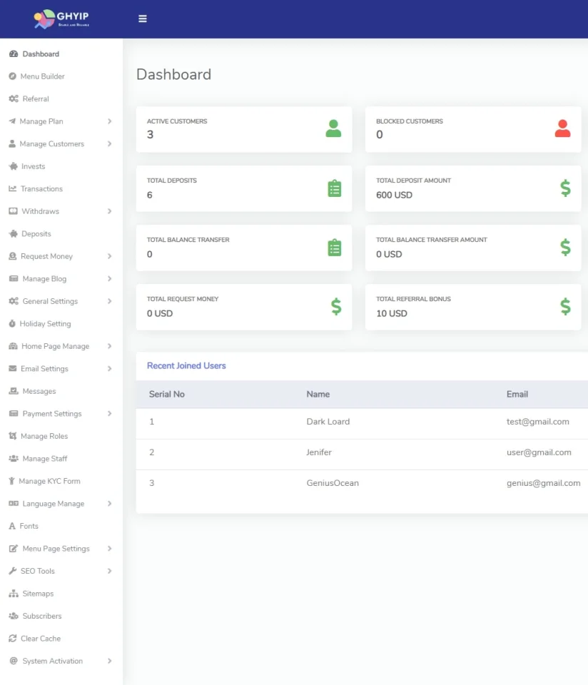 Genius HYIP v2 - All in One Investment Platform with Extended License — screenshot 3