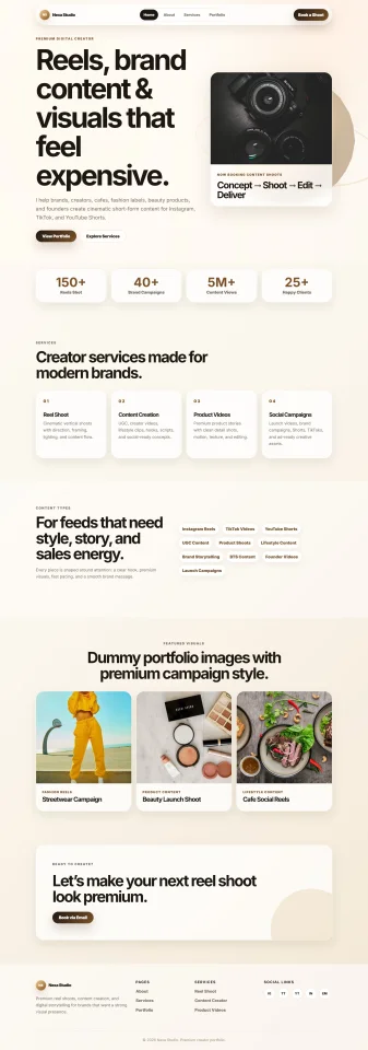 Nexa Studio Digital Creator Portfolio Template — screenshot 1