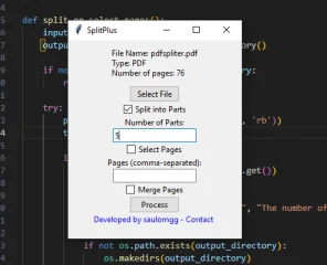 Split PDF by Parts, Split PDF by Pages, Separate PDF