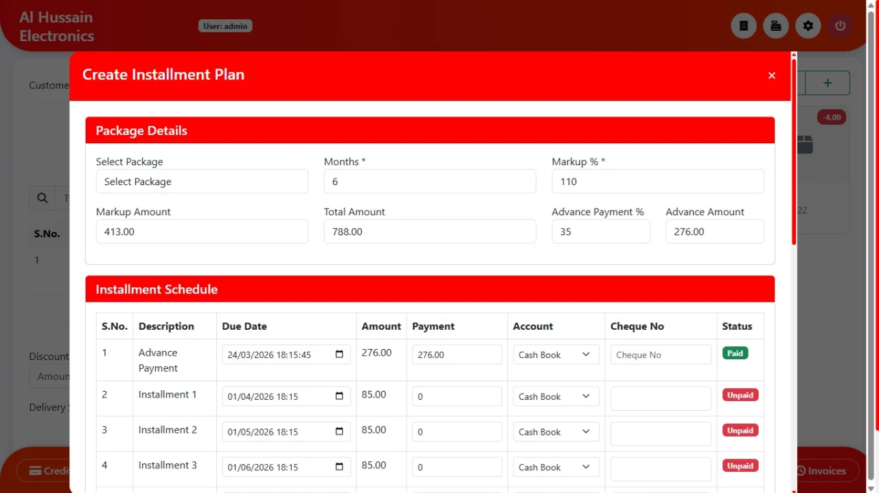 Installments Management Application — screenshot 5