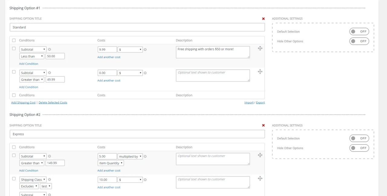 Table Rate Shipping for WooCommerce — screenshot 2