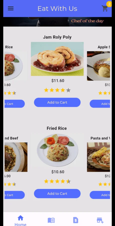 Food Ordering App — screenshot 2