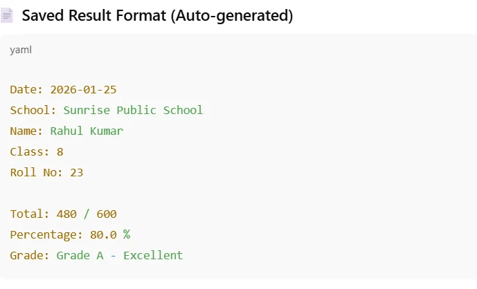 Student Result Management System in Python — screenshot 3