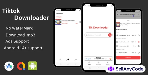 TikTok Video Downloader - TikTok Videos Without Watermark & MP3 | AdMob, Firebase, JETPACK COMPOSE