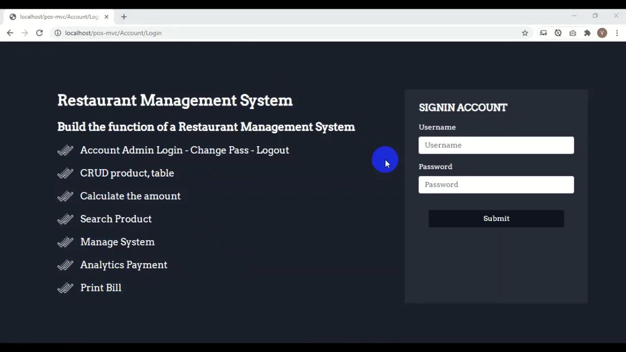 Restaurant Management System PHP & MySQL — screenshot 3