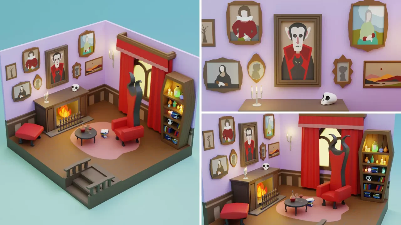 Low Poly Cartoon Profession Rooms — screenshot 1