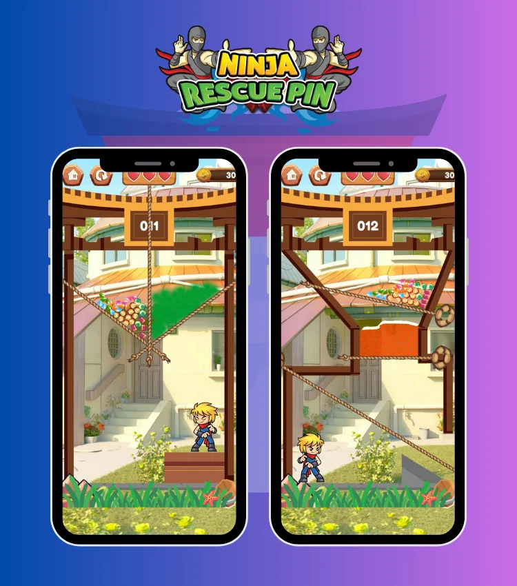 Ninja Rescue Pin - Android Unity Puzzle Pull Pin - Multiple Ads Support — screenshot 1