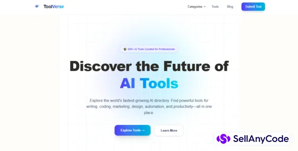 ToolVerse AI Tools Directory Platform