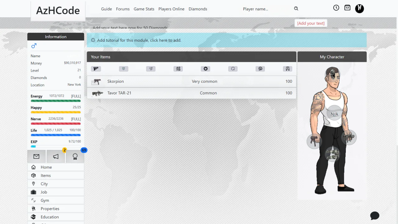AzHCode - Online Browser Game Platform PHP — screenshot 5