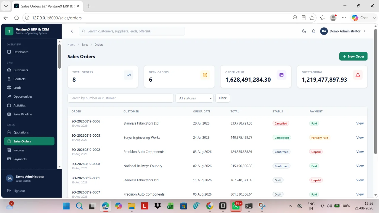 VentureX ERP & CRM AI-Powered Business Operating System — screenshot 7