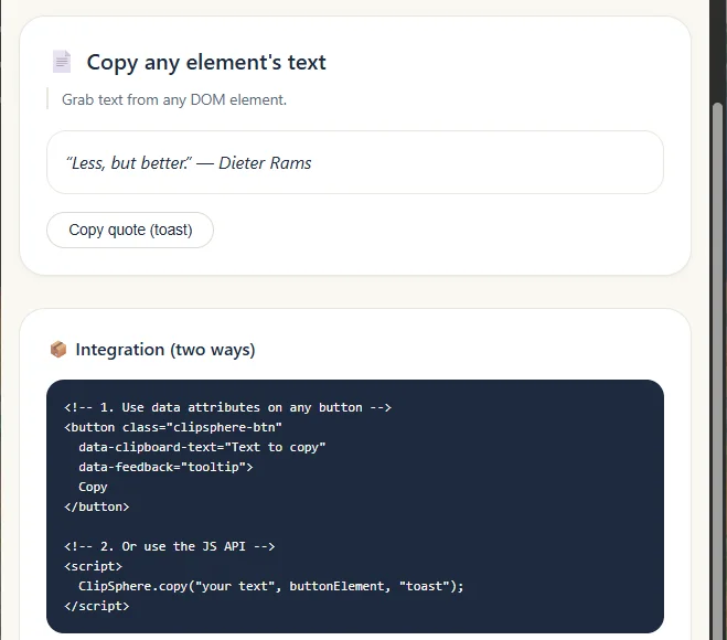 ClipSphere Vanilla Copy Utility — screenshot 4