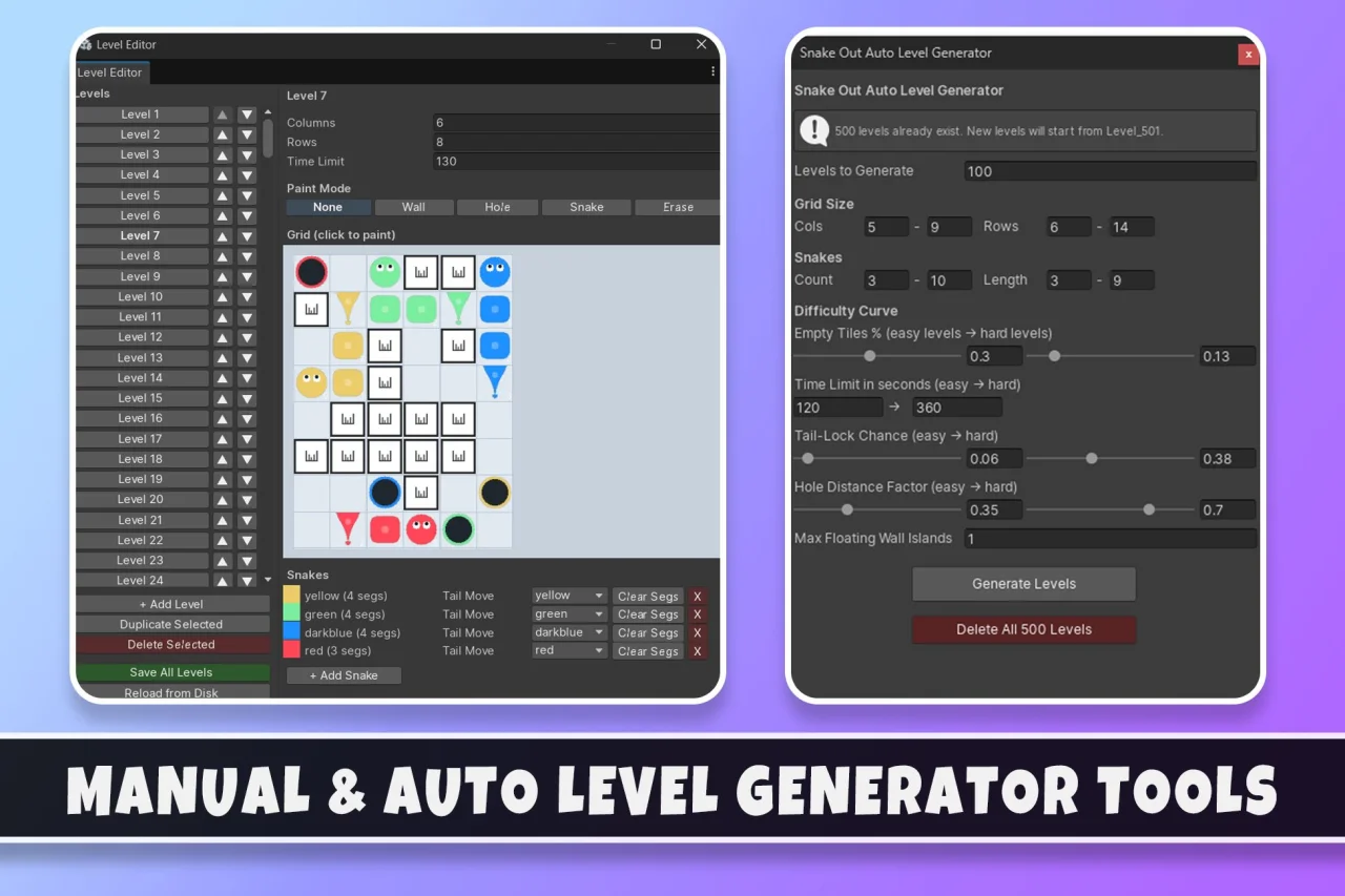 Snake Out | Unity 2D Puzzle Template + Editor — screenshot 8
