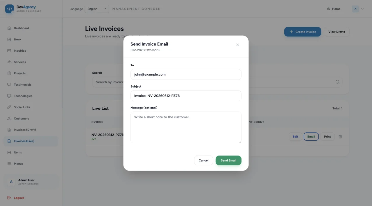Digital Agency Management System — screenshot 10
