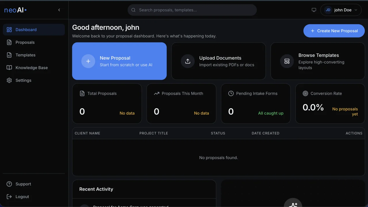 AI Powered Proposal Generator with RAG - Complete Next.js SaaS Starter Kits — screenshot 1