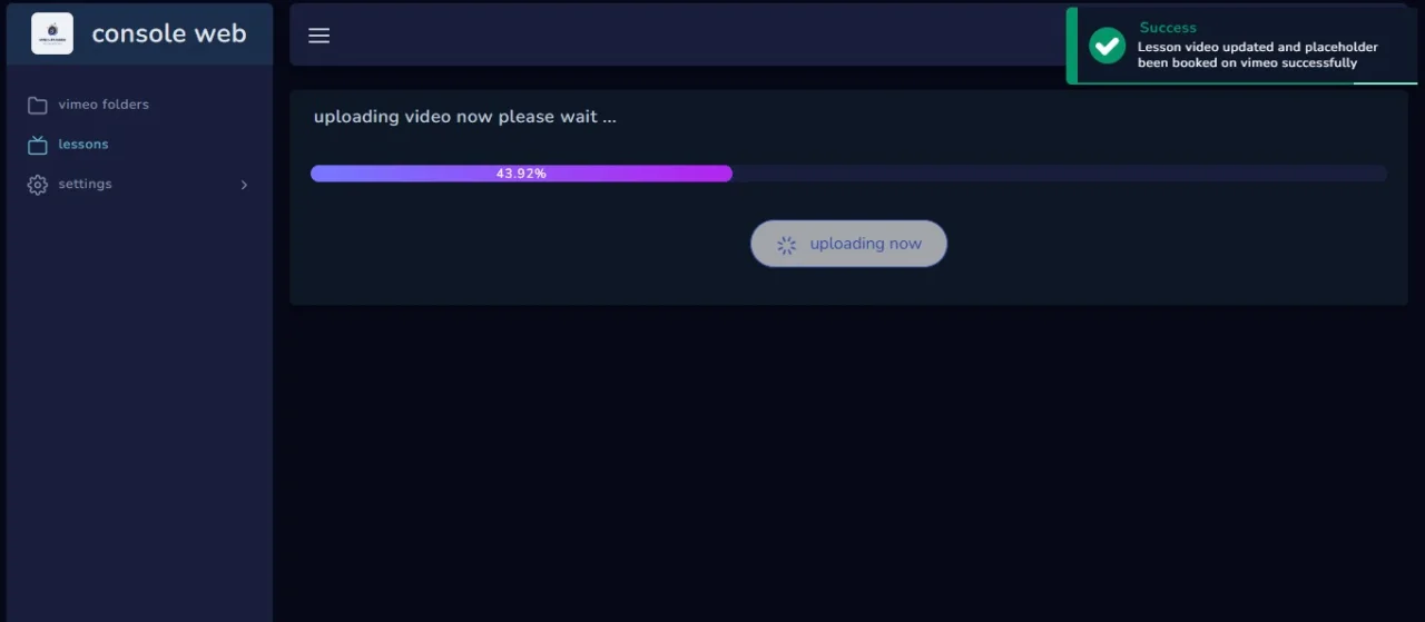 Vimeo-Uploader for Uploading Videos to Vimeo — screenshot 1