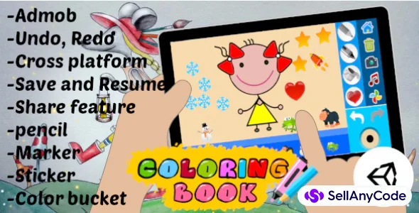 Coloring Book Kids Game | Unity Project with AdMob for Android and iOS